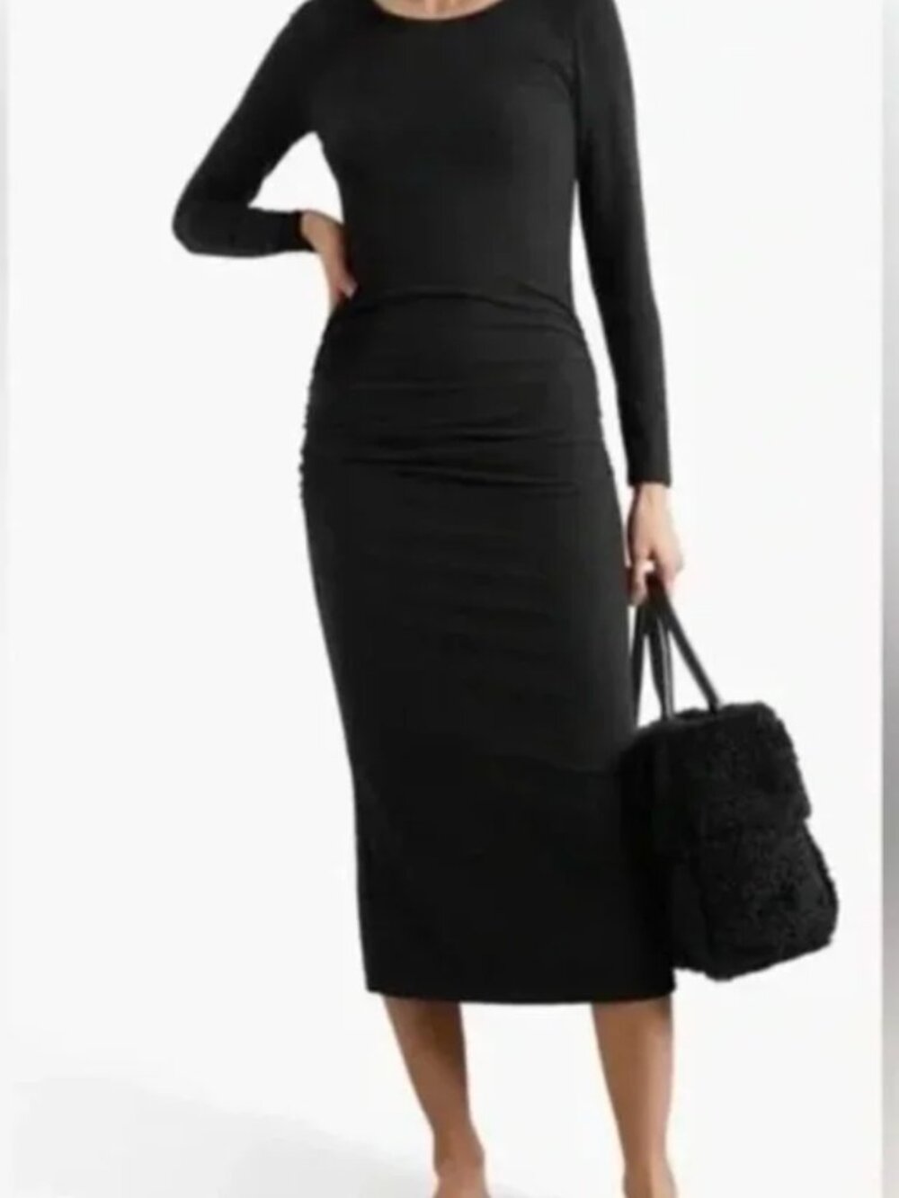 JAMES PERSE BLACK RUCHED DRESS - TAGS ON - NEW!